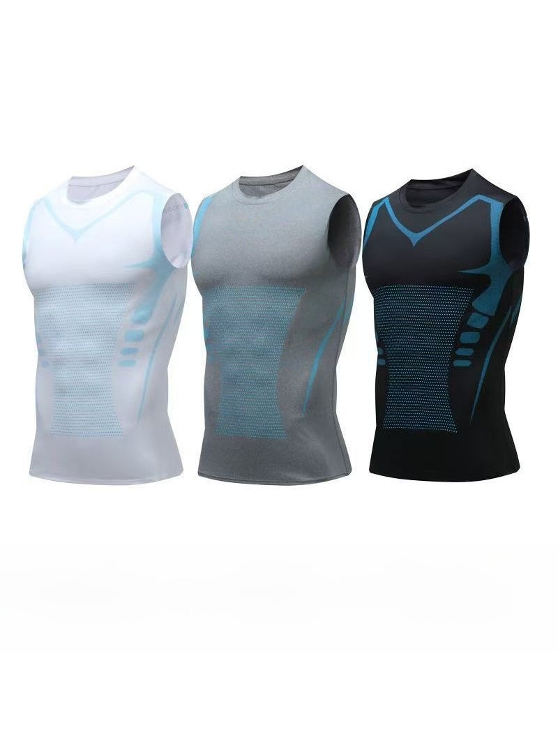 Mens Breathable Sleeveless Compression Shirt