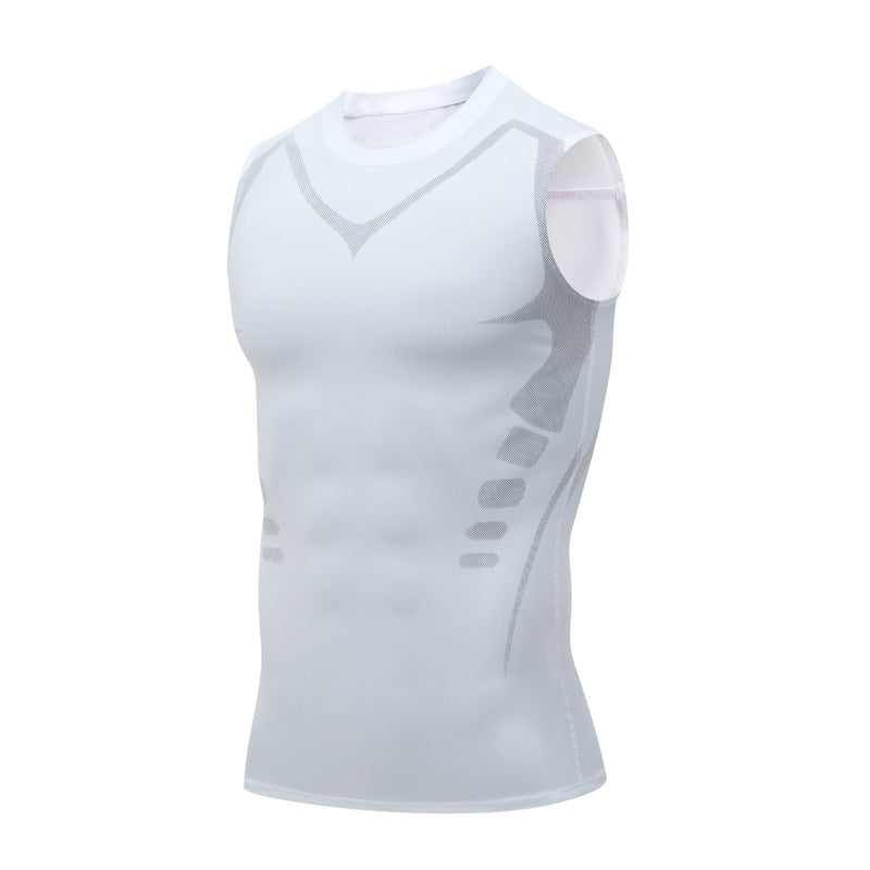 Mens Breathable Sleeveless Compression Shirt