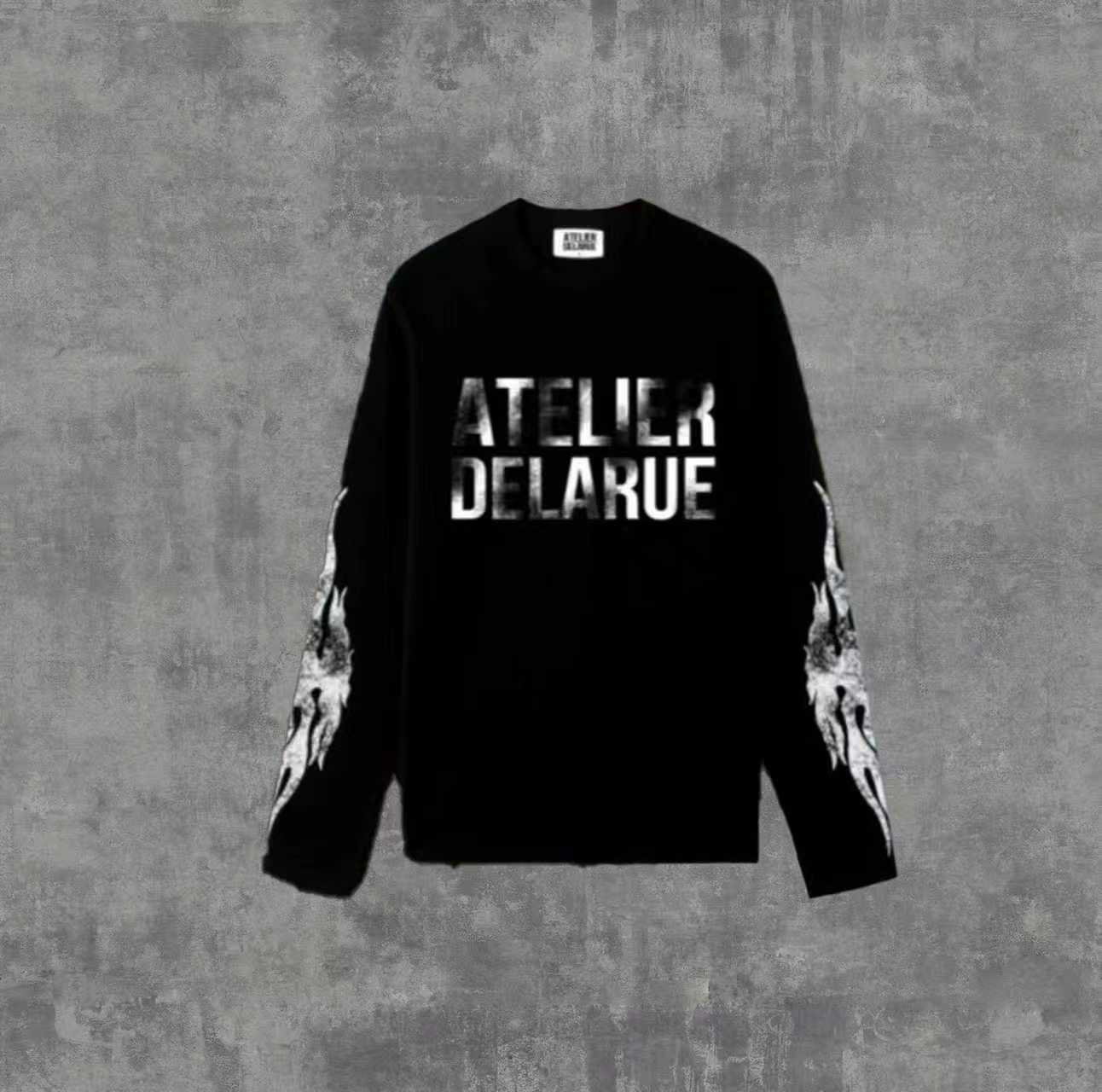 "Atelier Delarue" Long Sleeve Cotton Graphic T-Shirt