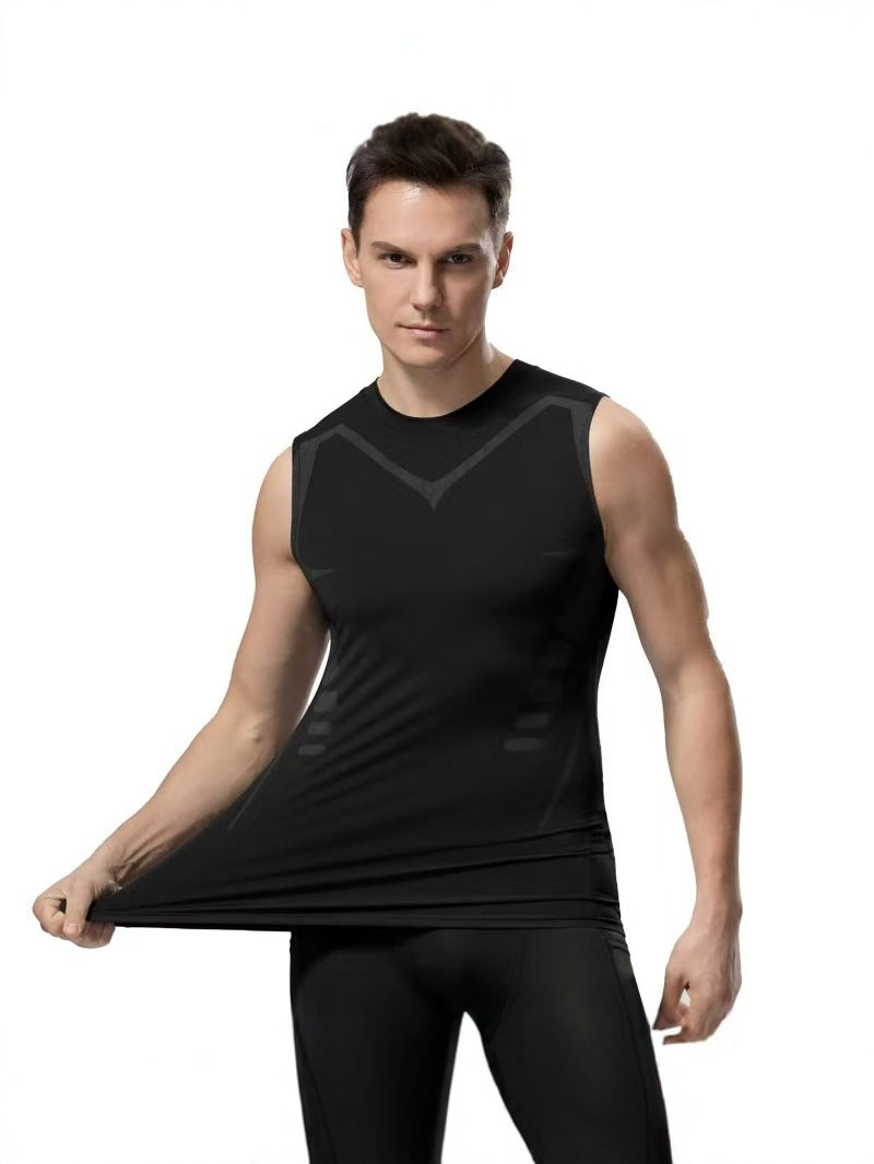 Mens Breathable Sleeveless Compression Shirt