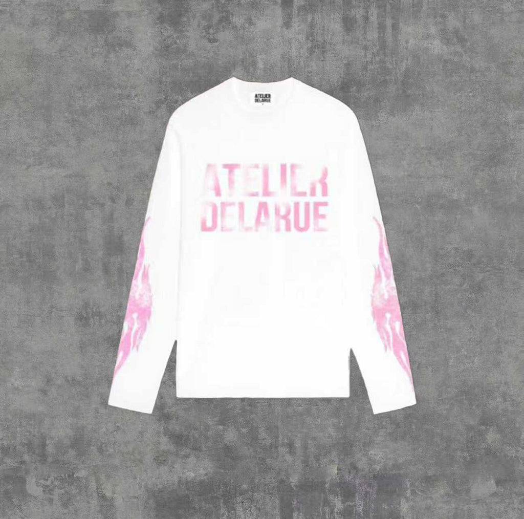 "Atelier Delarue" Long Sleeve Cotton Graphic T-Shirt