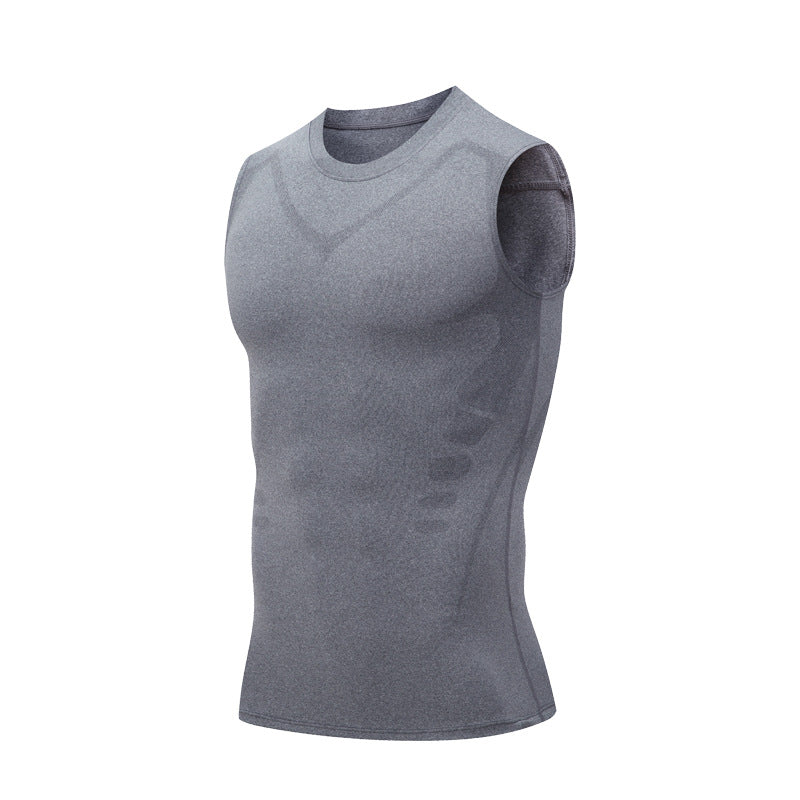Mens Breathable Sleeveless Compression Shirt