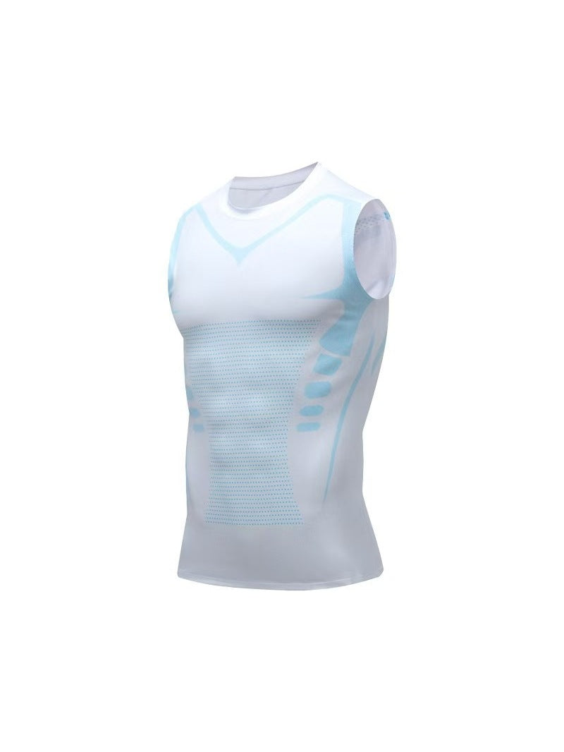 Mens Breathable Sleeveless Compression Shirt
