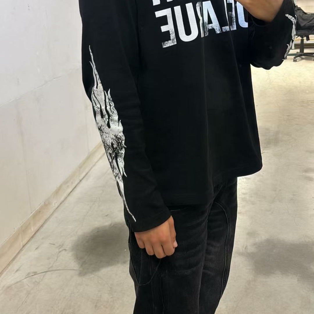 "Atelier Delarue" Long Sleeve Cotton Graphic T-Shirt