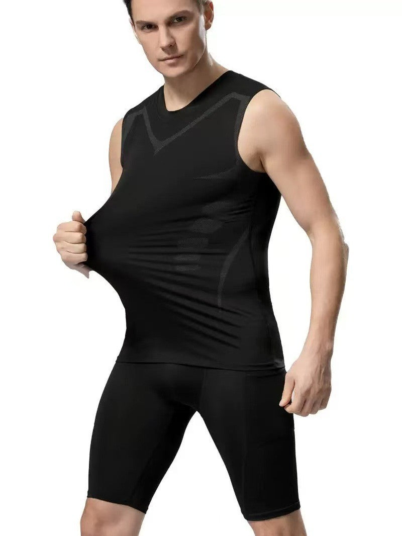 Mens Breathable Sleeveless Compression Shirt